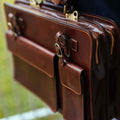 MaheTri Morgan Leather Briefcase