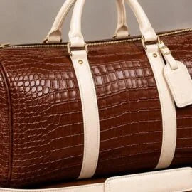 The Black Alligator Crown Emblem Duffle & Continental Wallet Set