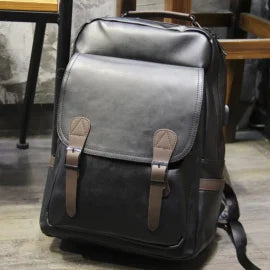 Vintage PU Leather Business & Travel Laptop Backpack