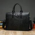 Obsidian Croc Embossed Executive BriefcaseClassy